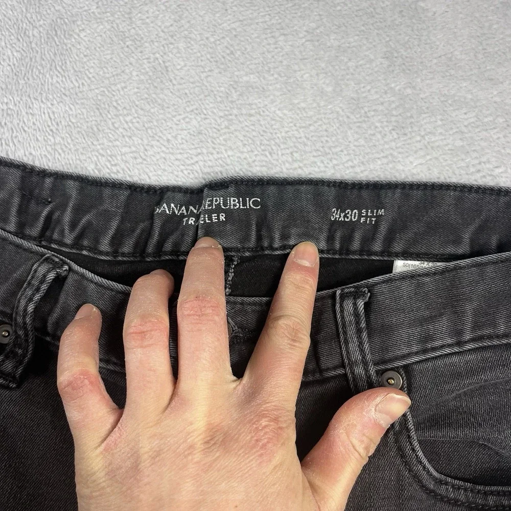 Banana Republic Traveler Jean 34x28* Slim Fit Mens Denim Pants Black‎